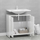 Mobile da Bagno Bianco Lucido 60x33x61 cm in Legno truciolato