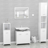 Mobile da Bagno Bianco Lucido 60x33x61 cm in Legno truciolato