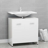 Mobile da Bagno Bianco Lucido 60x33x61 cm in Legno truciolato