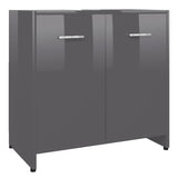 Mobile da Bagno Grigio Lucido 60x33x61 cm in Legno truciolato