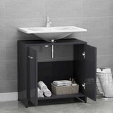 Mobile da Bagno Grigio Lucido 60x33x61 cm in Legno truciolato