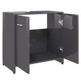 Mobile da Bagno Grigio Lucido 60x33x61 cm in Legno truciolato