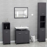 Mobile da Bagno Grigio Lucido 60x33x61 cm in Legno truciolato
