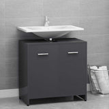 Mobile da Bagno Grigio Lucido 60x33x61 cm in Legno truciolato
