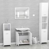 Set Mobili da Bagno Bianco in Legno truciolato