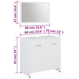 Set Mobili da Bagno Bianco in Legno truciolato