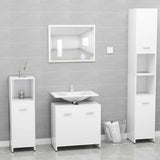 Set Mobili da Bagno Bianco in Legno truciolato