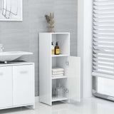 Mobile da Bagno Bianco Lucido 30x30x95 cm in Legno truciolato
