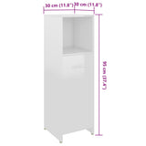 Mobile da Bagno Bianco Lucido 30x30x95 cm in Legno truciolato