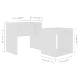 Tavolino da Salotto Bianco 48x30x45 cm in Legno truciolato
