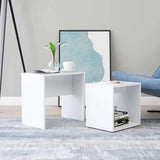 Tavolino da Salotto Bianco 48x30x45 cm in Legno truciolato