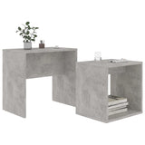 Set Tavolini da Salotto Grigio Cemento 48x30x45 cm truciolato