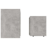 Set Tavolini da Salotto Grigio Cemento 48x30x45 cm truciolato