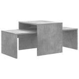 Set Tavolini da Salotto Grigio Cemento 100x48x40 cm truciolato