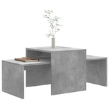 Set Tavolini da Salotto Grigio Cemento 100x48x40 cm truciolato