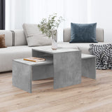 Set Tavolini da Salotto Grigio Cemento 100x48x40 cm truciolato