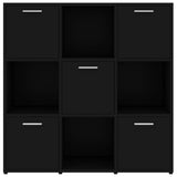 Libreria Nera 90x30x90 cm in Legno truciolato