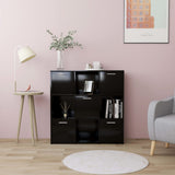 Libreria Nera 90x30x90 cm in Legno truciolato