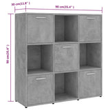 Libreria Grigio Cemento 90x30x90 cm in Legno truciolato