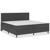 Letto a Molle Grigio Scuro in Tessuto 200x200 cm