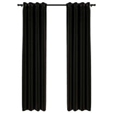Tende Oscuranti Effetto Lino 2 pz 140x225 cm Antracite