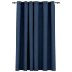 Tenda Oscurante Effetto Lino con Occhielli Blue 290x245cm