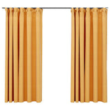 Tende Oscuranti con Ganci Effetto Lino 2 pz Gialle 140x175 cm