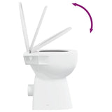 WC Senza Brida 7 cm Altezza Extra Chiusura Rallentata Ceramica Bianca