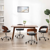 Sedie da Pranzo Girevoli 4pz Nere in Legno Curvato e Similpelle