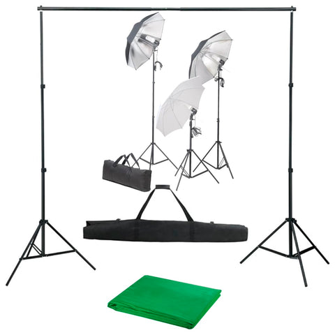 Kit per Studio Fotografico con Set di Luci e Fondale