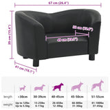 Divano per Cani Nero 67x41x39 cm in Similpelle