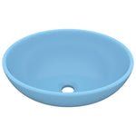 Lavandino Lusso Ovale Azzurro Opaco 40x33 cm in Ceramica