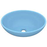 Lavandino Lusso Ovale Azzurro Opaco 40x33 cm in Ceramica