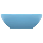 Lavandino Lusso Ovale Azzurro Opaco 40x33 cm in Ceramica
