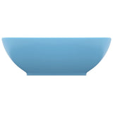Lavandino Lusso Ovale Azzurro Opaco 40x33 cm in Ceramica