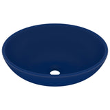 Lavandino Lusso Ovale Blu Scuro Opaco 40x33 cm in Ceramica