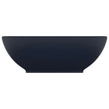 Lavandino Lusso Ovale Blu Scuro Opaco 40x33 cm in Ceramica