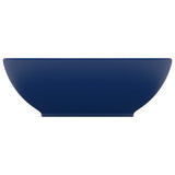 Lavandino Lusso Ovale Blu Scuro Opaco 40x33 cm in Ceramica