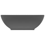 Lavandino Lusso Ovale Grigio Scuro Opaco 40x33 cm in Ceramica