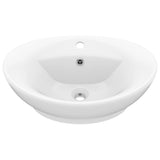 Lavandino con Troppopieno Ovale Bianco Opaco 58,5x39cm Ceramica