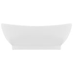 Lavandino con Troppopieno Ovale Bianco Opaco 58,5x39cm Ceramica