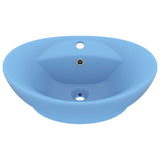 Lavabo con Troppopieno Ovale Azzurro Opaco 58,5x39 cm Ceramica