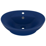 Lavabo con Troppopieno Ovale Blu Scuro Opaco 58,5x39cm Ceramica