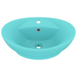 Lavabo con Troppopieno Ovale Turchese Opaco 58,5x39 cm Ceramica