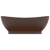 Lavabo con Troppopieno Ovale Marrone Opaco 58,5x39cm Ceramica
