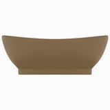 Lavandino con Troppopieno Ovale Crema Opaco 58,5x39cm Ceramica