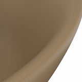 Lavandino con Troppopieno Ovale Crema Opaco 58,5x39cm Ceramica