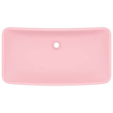 Lavandino Lusso Rettangolare Rosa Opaco 71x38 cm in Ceramica