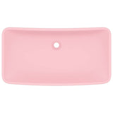 Lavandino Lusso Rettangolare Rosa Opaco 71x38 cm in Ceramica