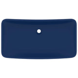 Lavabo Lusso Rettangolare Blu Scuro Opaco 71x38 cm in Ceramica
